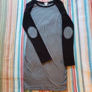 Sexy Long-Sleeve Elbow-Patch Raglan Dress